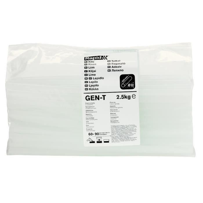 Rapid Adhesivo Profesional Universal Multipropósito GENT-T 12 mm - 2.5 kg para Papel, Cartón, Textiles y Madera