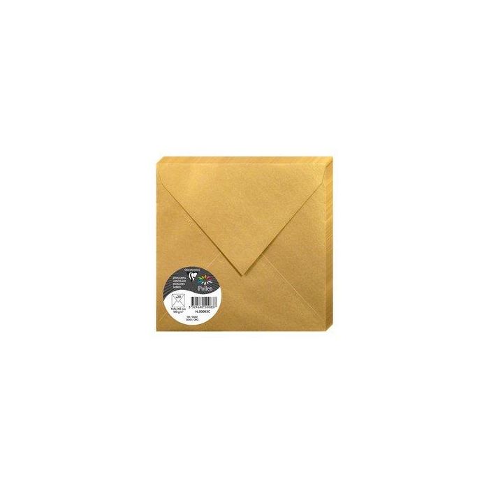 Sobre Clairefontaine Pollen 165X165 120G Oro Metalizado Paquete De 20