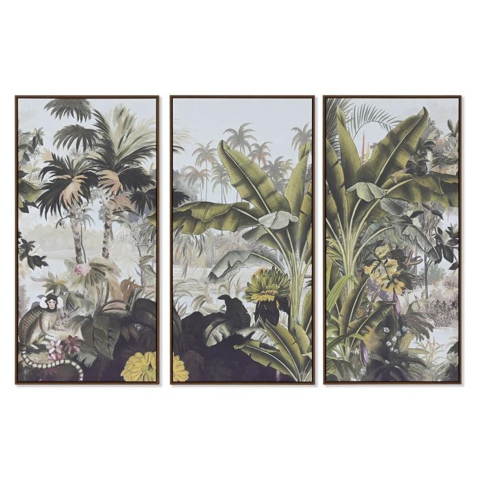 Juego de 3 cuadros Home ESPRIT Tropical 180 x 4 x 120 cm (3 Piezas)