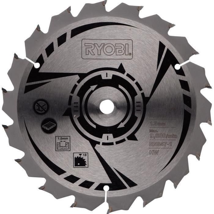 Ryobi RWSL1801M Hoja de Sierra Circular ONE+ ULTRA FINA 150 mm, 18 Dientes, 10 mm Eje 1