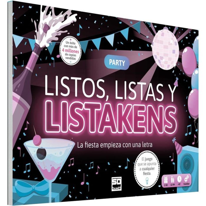 SD GAMES Juego de Mesa Listos Listas y Listakens Party Español. Para +2 jugadores, duración 45 minutos y edad +14 años.