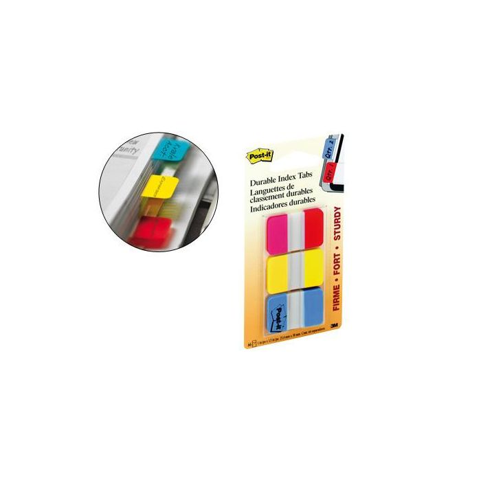 Post-It Index Rigido Rojo Azul Amarillo - 3 Dispensadores Std 3x22