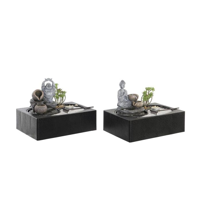 Fuente Oriental DKD Home Decor Negro Gris 21 x 23 x 29 cm (2 Unidades) Fuente Oriental DKD Home Decor Negro Gris 21 x 23 x 29 cm (2 Unidades)
