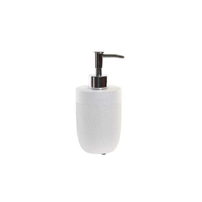 DKD Home Decor Dosificador Basicos de Cemento y PP Blanco - 16,5 cm Alto, 8,5 cm Ancho, 7,5 cm Largo