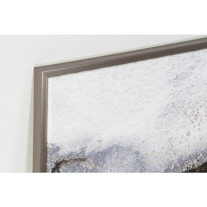 DKD Home Decor Cuadro Moderno Abstracto Negro Dorado Lienzo PS 79 x 79 x 2.5 cm (4 Unidades) 1