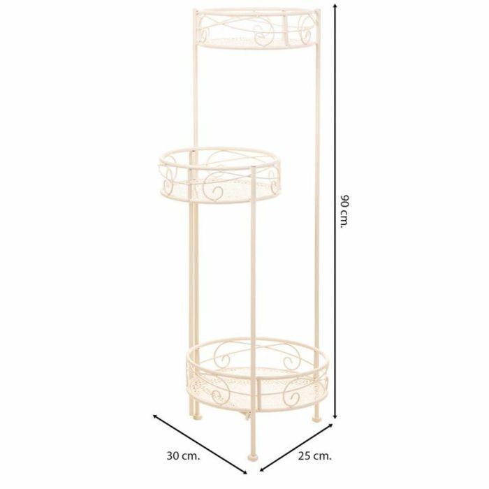 Soporte para Maceta Alexandra House Living Blanco Metal Hierro 25 x 158 x 40 cm 5