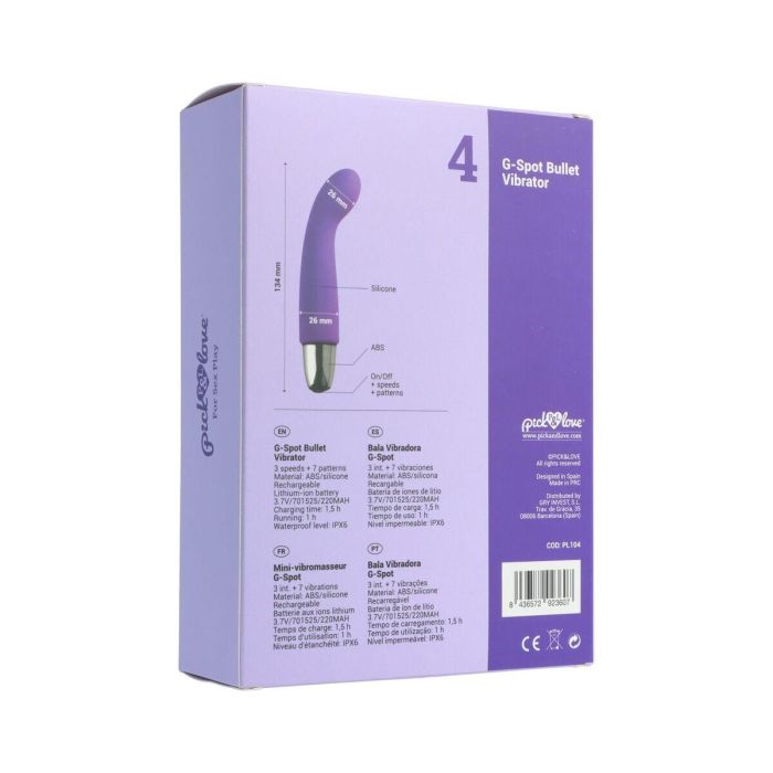 Bala Vibradora Pick&Love Nº 4 Morado 3 Bala Vibradora Pick&Love Nº 4 Morado 3