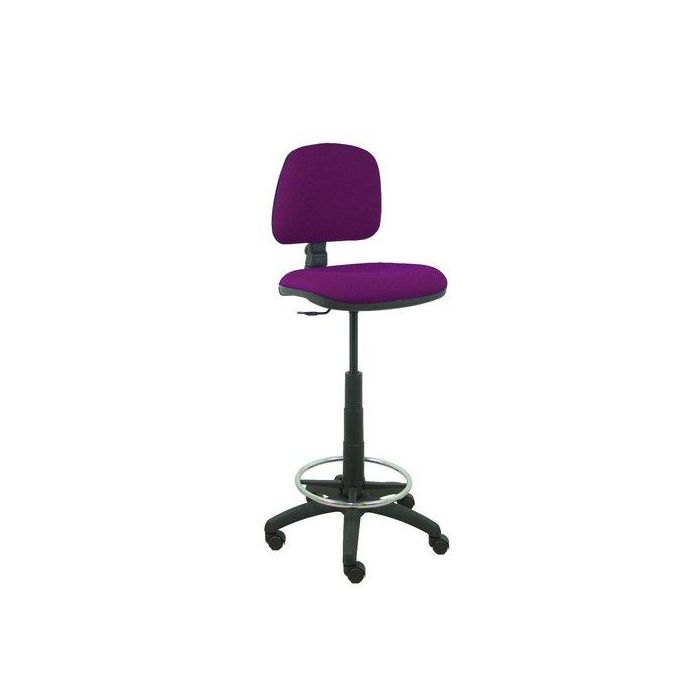 Taburete Piqueras Y Crespo Isso Ergomico Mecanismo De Contacto Permanente Regulable En Altura Y Aro Reposapies Asiento Y Respaldo Tapizados Bali Morado