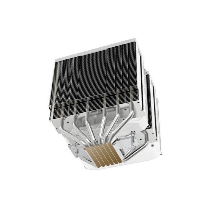 Mars Gaming MCPU-XU6 Disipador de CPU Doble Torre, 6 Heatpipes HCT ULTRA, TDP 350W, 2 Ventiladores PWM 120mm FDB, Blanco, Compatible Intel/AMD