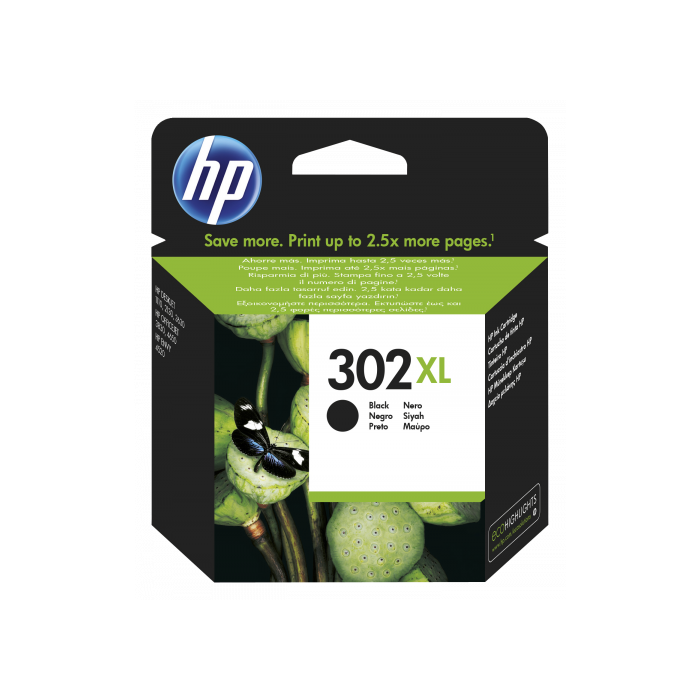 Ink-Jet Hp 302XL Deskjet 1110 - 2130 - 3630 Officejet 3830 - 4650 Envy 4520 Negro 480 Pag 1