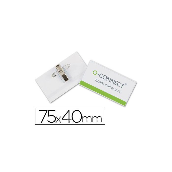 Identificador Q-Connect Con Pinza E Imperdible Kf01568 40x75 mm 50 unidades