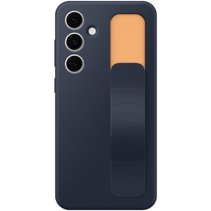 Samsung Funda Standing Grip para Galaxy S24 FE, Soporte y Agarre, Silicona Azul Oscuro 2