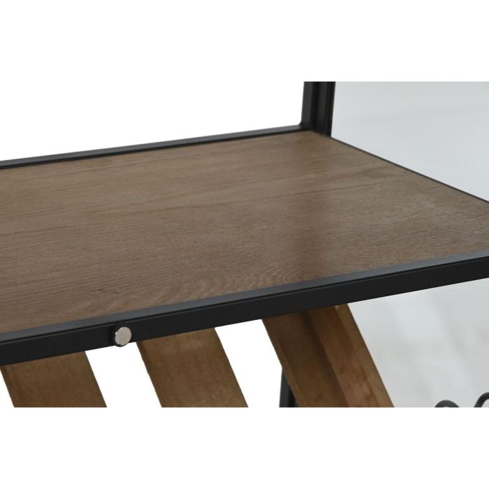 Botellero Home ESPRIT Negro Natural Madera Metal Cristal 102 x 32 x 60 cm 2