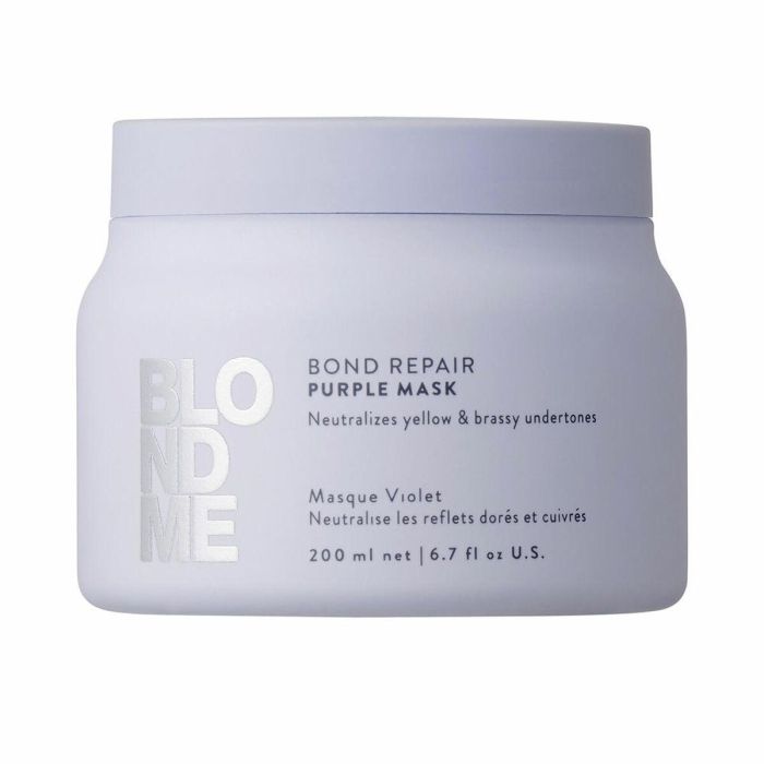 Schwarzkopf BLONDME Mascarilla Reparadora Morada Cool Blondes Neutralizante Bond Repair para Cabellos Rubios con Tonos Amarillos 200 ml
