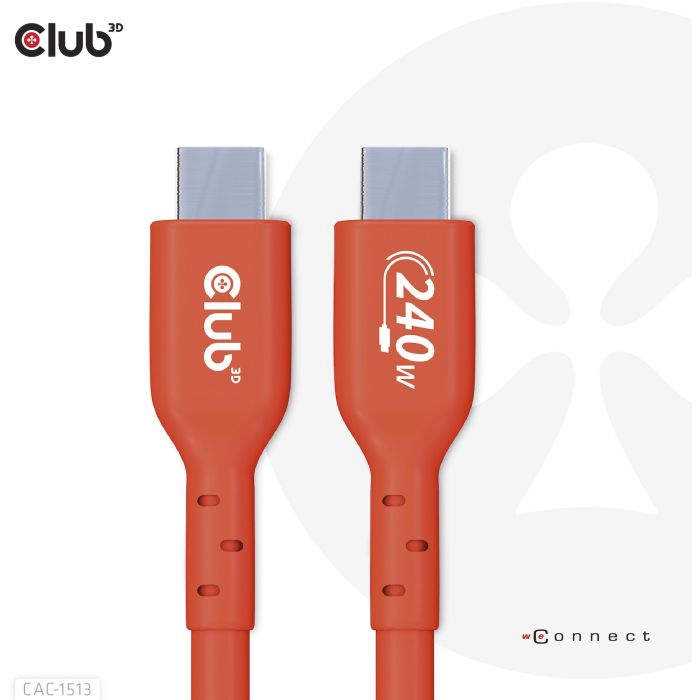 Club3D Kabel USB 2 Typ C PD 240W / 480Mb 3m St/St 6 Club3D Kabel USB 2 Typ C PD 240W / 480Mb 3m St/St 6