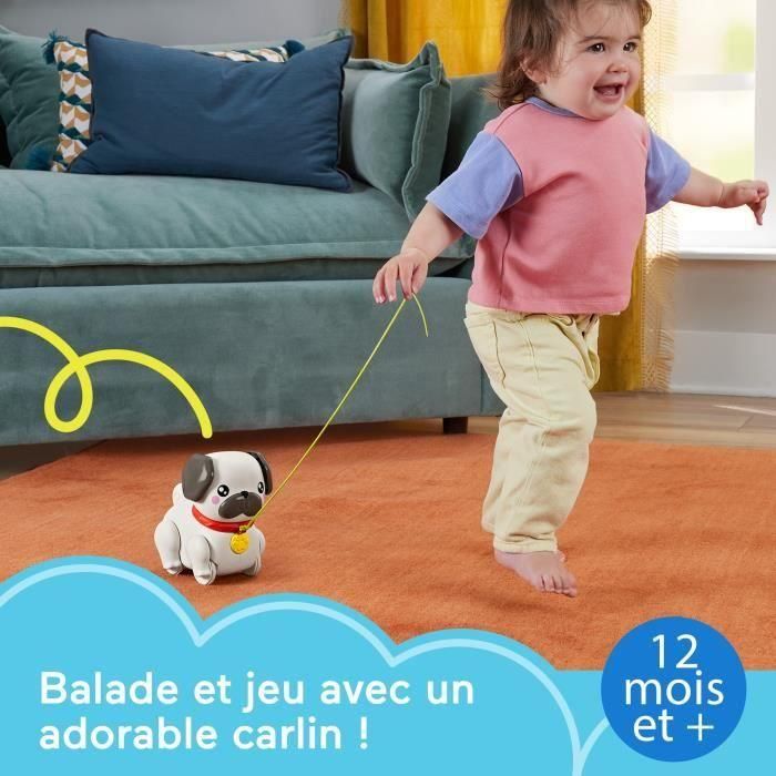 Fisher-Price Perrito Pug de Paseos con Movimiento y Sonidos de Ladridos – Juguete para Bebés +6 meses 4