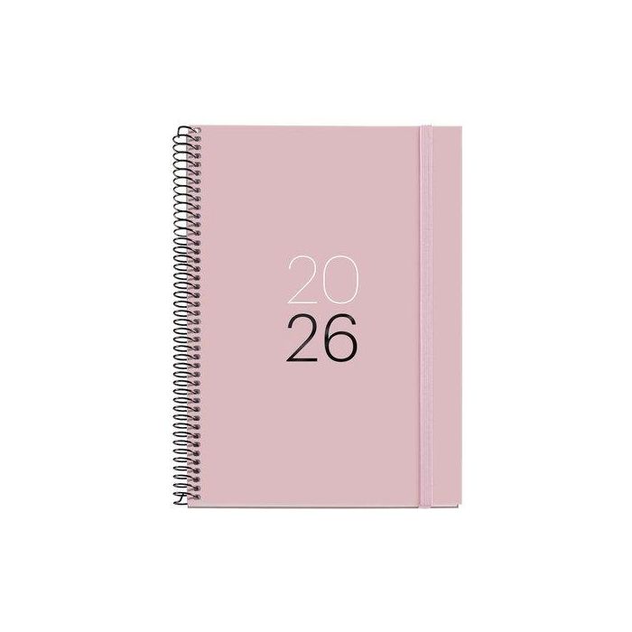Agenda Anual (2026) Miquelrius Basic Calm Espiral Tapa Extra Con Goma Plus 155X213 S/V Arena