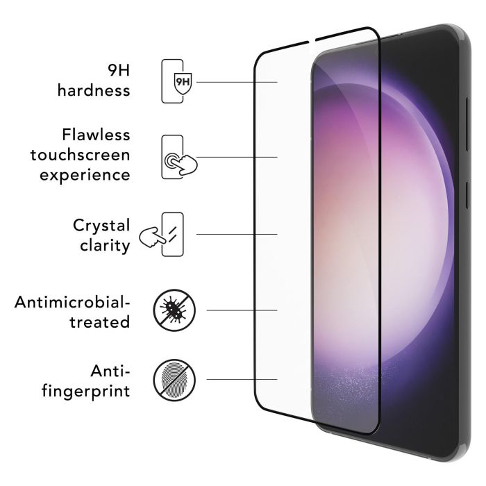 dbramante1928 Protector de Pantalla para Samsung Galaxy S23, PET 9H, Resistente a Rayones y Anti-huellas, Negro, Transparente, 1 Unidad 2 dbramante1928 Protector de Pantalla para Samsung Galaxy S23, PET 9H, Resistente a Rayones y Anti-huellas, Negro, Transparente, 1 Unidad 2