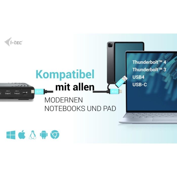 Funda para Teclado i-Tec C31TRIPLE4KDOCKPD 5 Funda para Teclado i-Tec C31TRIPLE4KDOCKPD 5