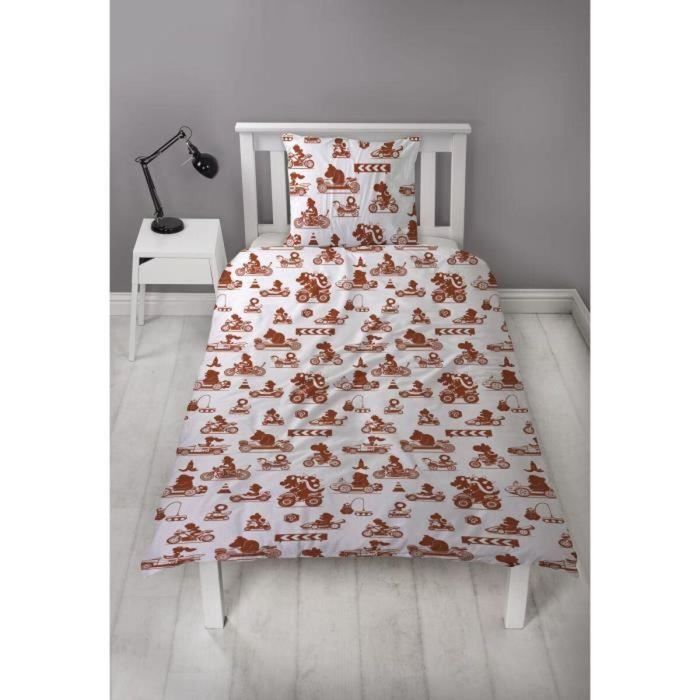 Mario Bros Juego de cama reversible Mario AABFA32034 - Microfibra 1 funda nórdica 140x200 cm + 1 funda almohada 63x63 cm 2