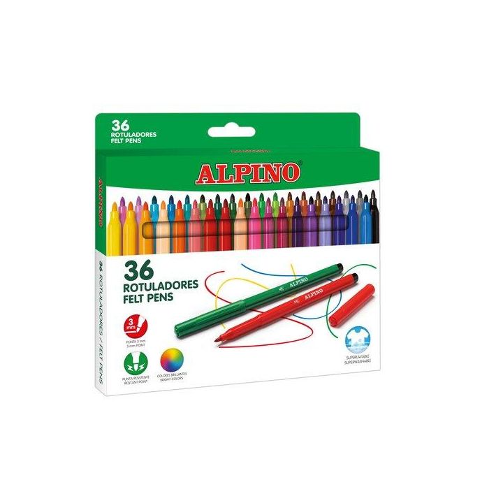 Rotulador Fibra Alpino Standard Estuche De 36