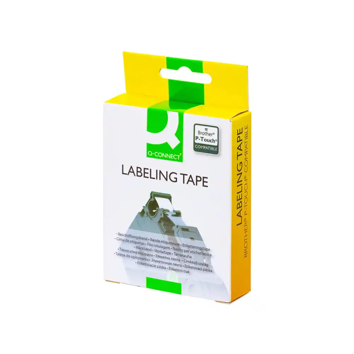 Q-connect Cinta Compatible Rotuladora Dymo 1000 Negro-Blanco 12mm x 7mt Oficina Hogar Escuela Hospital 5