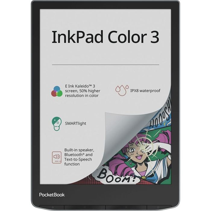 Pocketbook InkPad Color 3 - Stormy Sea, Lector de Ebooks 7.8" E Ink, 32 GB, Gris 0 Pocketbook InkPad Color 3 - Stormy Sea, Lector de Ebooks 7.8" E Ink, 32 GB, Gris 0