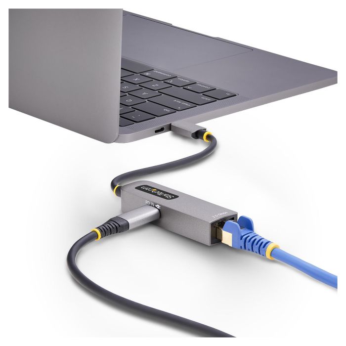 StarTech Adaptador USB TYPE-C a Ethernet 2.5GbE con Carga PD 100W, Convertidor USB-C a RJ45 para Redes Alámbricas, Compatible con Thunderbolt 4