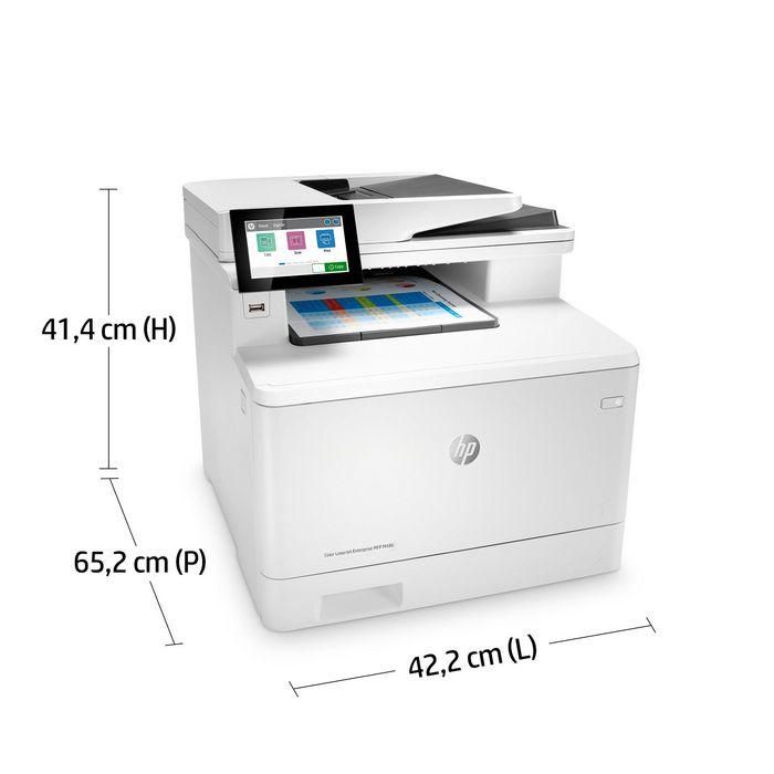 HP Color LaserJet Enterprise M480f - Impresora Multifunción Láser Color con Escáner, Fax, 27 ppm, Duplex, Pantalla Táctil 4.3", 2 GB RAM, HP Sure Start 8