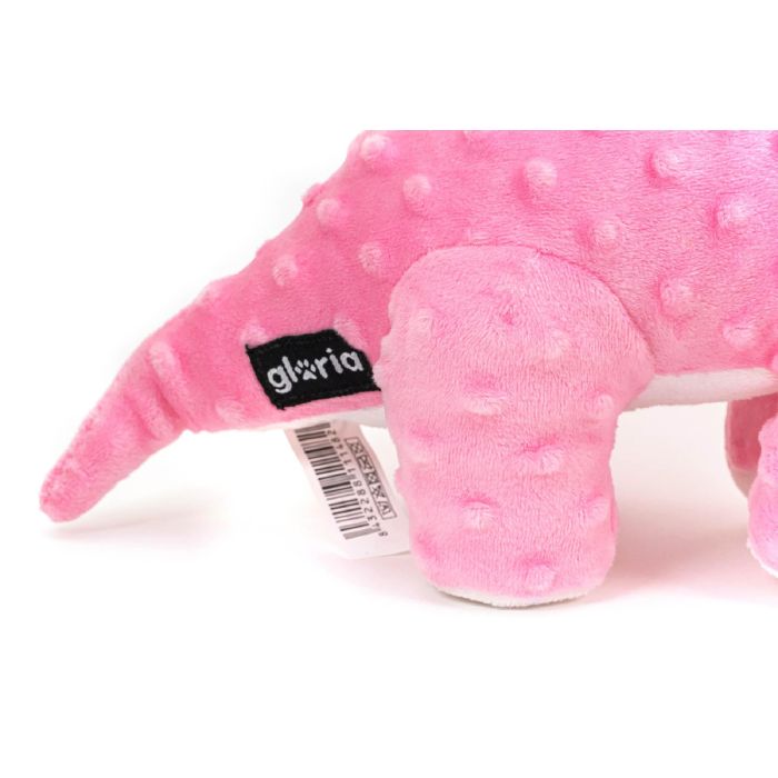 Gloria Peluche Orhy Dino para Perro, Juguete Textura Blanda con Squeacker, Color Pink 1