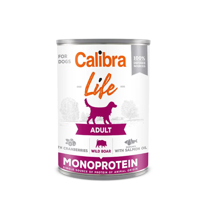 Calibra Dog Life Lata Adult Jabalí Con Arandanos 6x400 gr