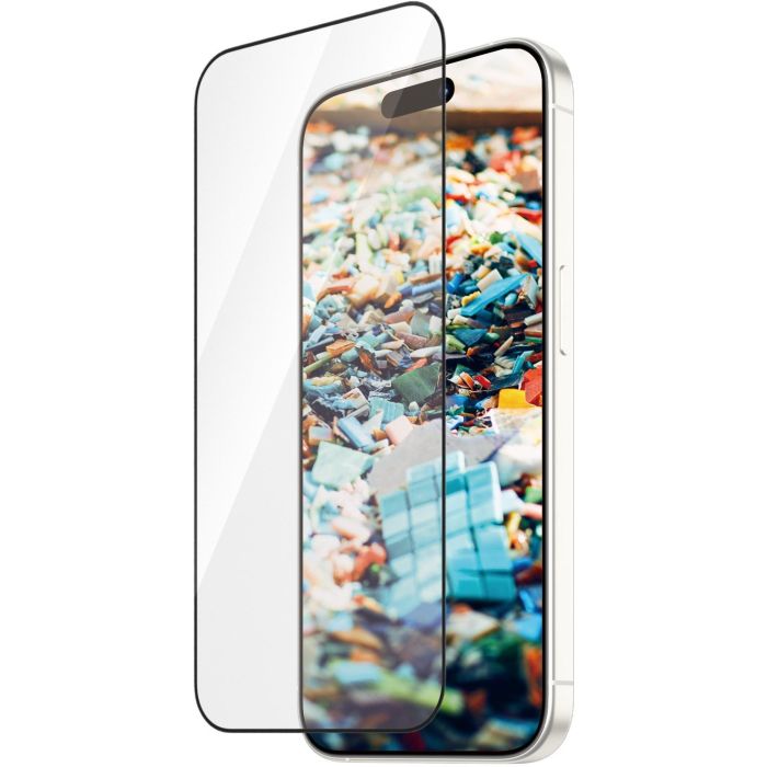 PanzerGlass Protector de Pantalla Re:fresh Ultra-Wide Fit para iPhone 15 Pro con EasyAligner. Vidrio Templado Anti-huellas