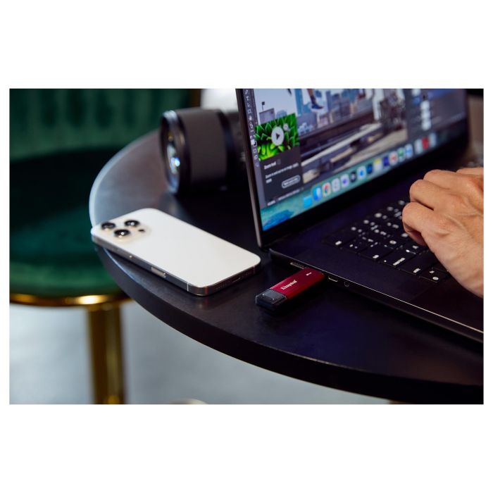 Kingston 2TB SSD Portable Dual USB-A/C Hasta 1050MB/s USB 3.2 Gen 2 Negro Rojo 5