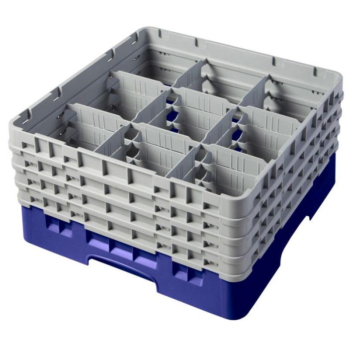 CAMBRO - 9S800-414 - Cesta de lavado 9 comp. 4 alturas - 14,8 cm Ø máx. - alt. máx. 21,7 cm - 50 x 50 x 26,7 cm - Cerceta