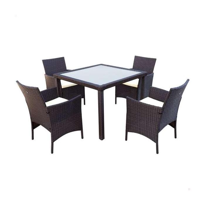 Conjunto de mesa (100x75 cm) + 4 sillas (60x61x84 cm) aktive Conjunto de mesa (100x75 cm) + 4 sillas (60x61x84 cm) aktive