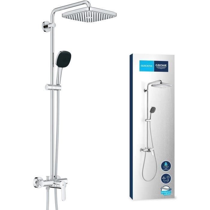 Columna de ducha con mezclador monomando - Ahorro de agua - GROHE Vitalio Comfort 250 - Cromo - 26985001