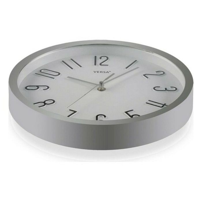 Reloj de Pared Plateado Versa 30 cm - Fusión-Chic, Movimiento Silencioso (2 Unidades) 3 Reloj de Pared Plateado Versa 30 cm - Fusión-Chic, Movimiento Silencioso (2 Unidades) 3