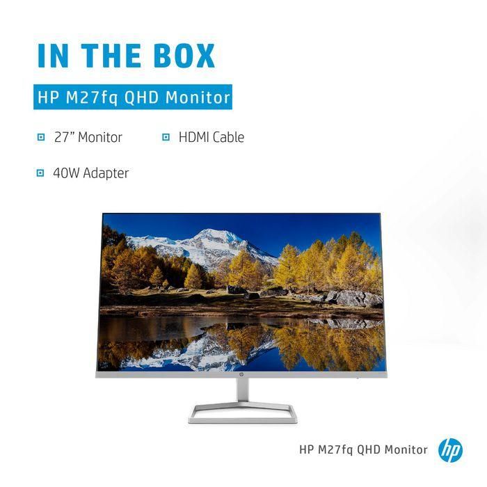 HP M27fq Monitor LED 27" (68.6 cm) IPS QHD 2560x1440, 75 Hz, AMD FreeSync, Pantalla Plana, 2x HDMI, DisplayPort, Color Plata