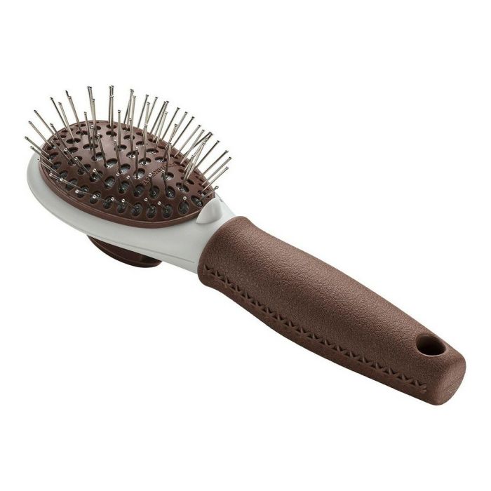 Hunter Cepillo Autolimpiable Talla S con Botón Integrado para Retirar Pelo Muerto, Empuñadura Ergonómica Marrón para Perros. Hunter Cepillo Autolimpiable Talla S con Botón Integrado para Retirar Pelo Muerto, Empuñadura Ergonómica Marrón para Perros.