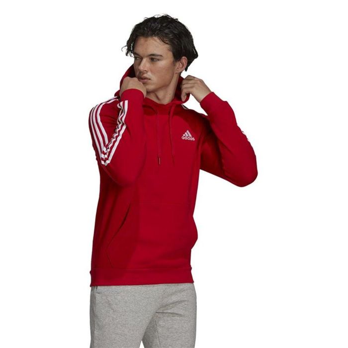 Sudadera con Capucha Hombre Adidas Essentials Fleece Rojo 3