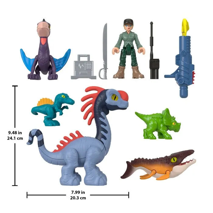 Imaginext Pack Dinosaurios Tierra Mar Y Aire Jurassic World Jfr25 con Figuras y Accesorios 3