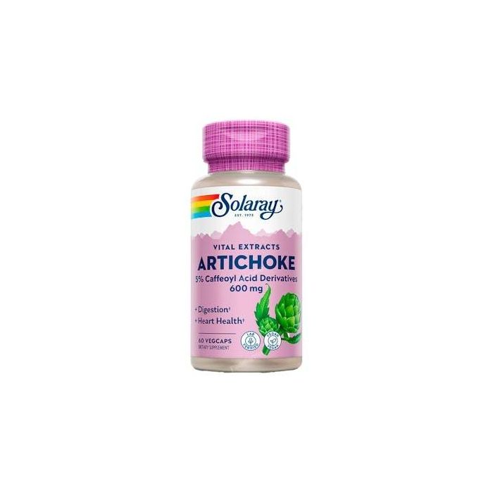 SOLARAY Artichoke Alcachofa 300mg 60 Cápsulas Veganas Apoyo Hígado y Función Digestiva Salud Cardiovascular