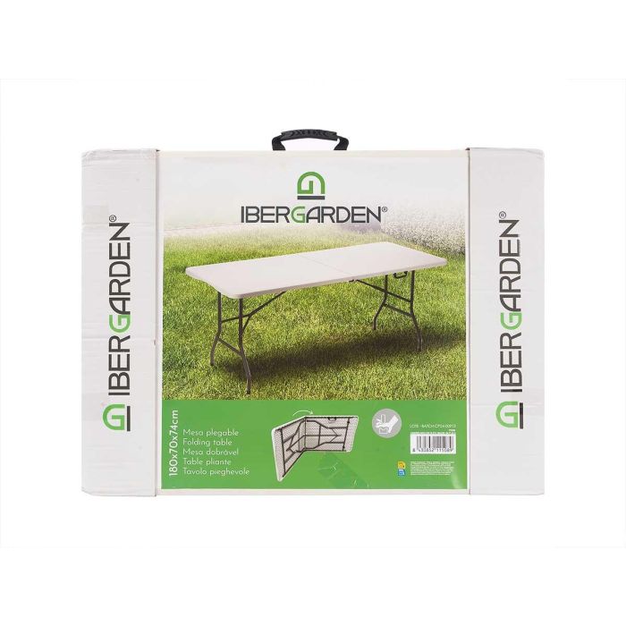 Ibergarden Mesa Plegable Rectangular Resina y Metal 180x90 cm Blanca 1 Ibergarden Mesa Plegable Rectangular Resina y Metal 180x90 cm Blanca 1