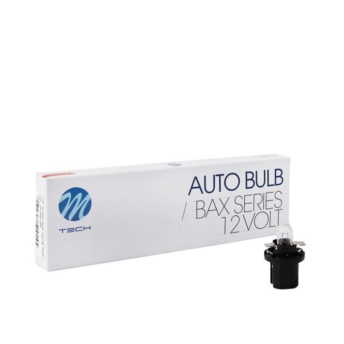 M-Tech MTECZ58 Lámpara Halógena B8.5D 12V 1.2W Tipo BAX black, de vidrio de cuarzo templado y acero de alta calidad, Pack 10 Unidades