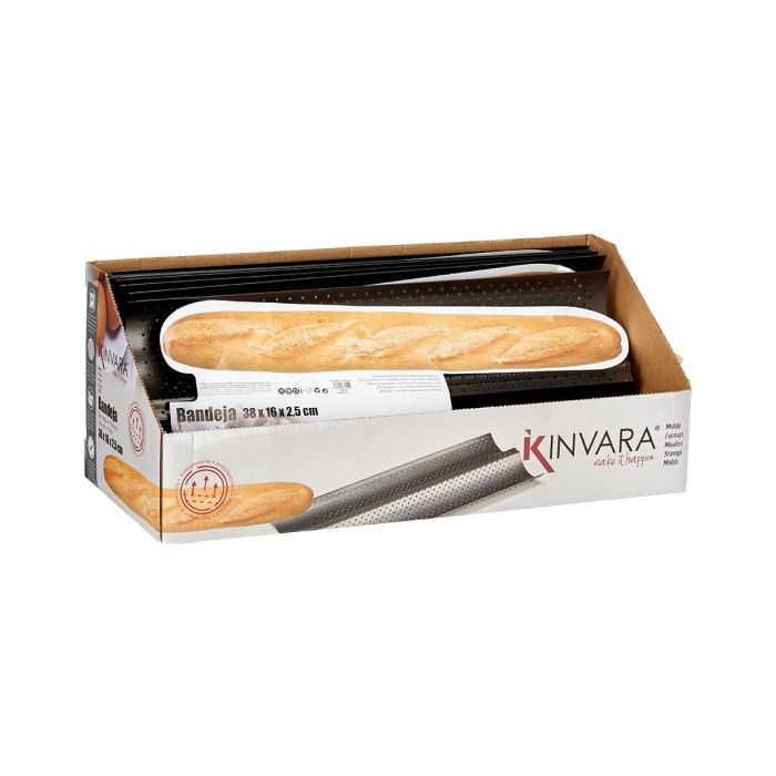 Kinvara Bandeja de Pan Metal Gris Oscuro 38x16x2.5 cm Antiadherente Acero Carbono Alta Calidad (Set de 24) 2 Kinvara Bandeja de Pan Metal Gris Oscuro 38x16x2.5 cm Antiadherente Acero Carbono Alta Calidad (Set de 24) 2