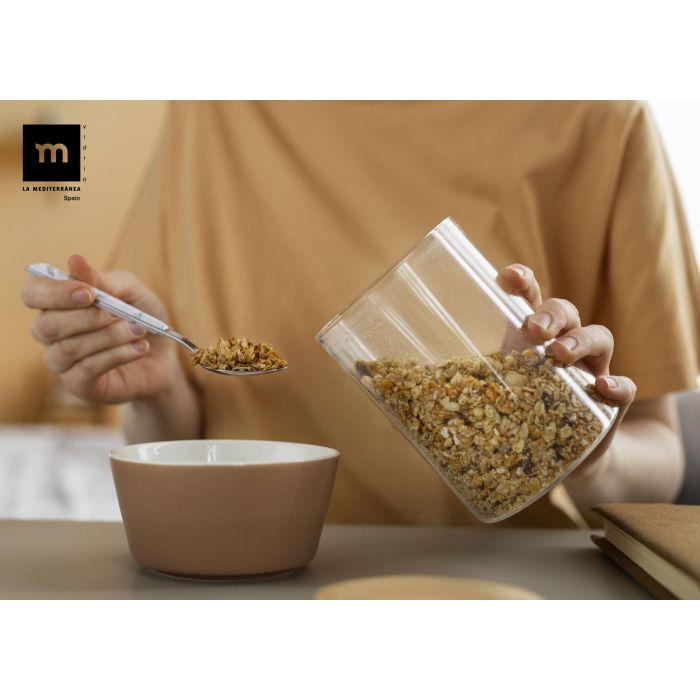 La Mediterranea Tarro Borosilicato con Tapa de Acero Inoxidable 950 ml 10.8x10.8x16 cm 5