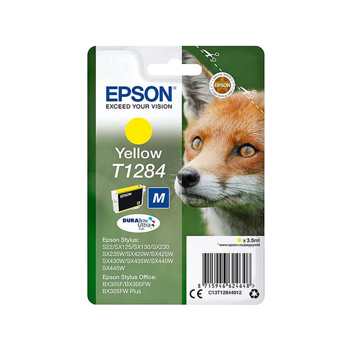 Epson C13T12844012 T1284 Tinta Original Amarillo para Stylus Office BX305F BX305FW BX305FW Plus Stylus S22 SX125 SX130 SX230 SX235W SX420W SX425W SX430W SX435W SX440W SX445W 1