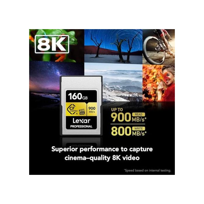 Lexar 160Gb Professional Cfexpress Type A Card Gold Serie, Up To 900Mb/S Read 800Mb/S Write. Vpg 400 2 Lexar 160Gb Professional Cfexpress Type A Card Gold Serie, Up To 900Mb/S Read 800Mb/S Write. Vpg 400 2