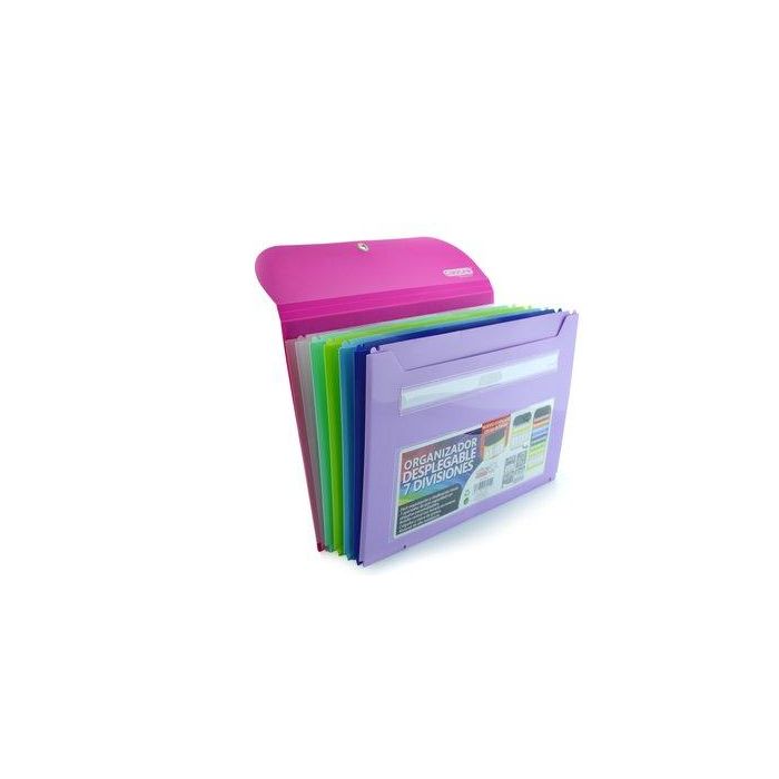 Clasificador Acordeon Office Box Pp Colorline 7 Dptos.Desplegable