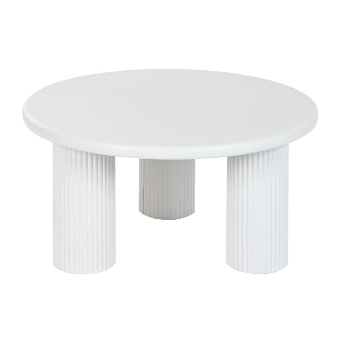 DKD Home Decor Mesa Auxiliar Cuadrada Moderna de Metal Blanco para Salón o Dormitorio - Desmontable, 75x75x40 cm